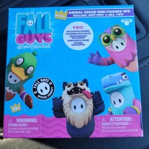 FALL GUYS SERIES 1 4 FIGURE PACK NIB MALLARD, HUFF PUFF, T REX & TWIT